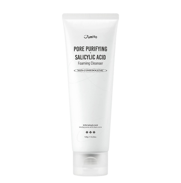 A tube of JUMISO Pore-Purifying Salicylic Acid Foaming Cleanser, 120g size.