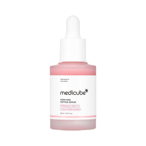 Medicube Pink Peptide Serum bottle on a white background