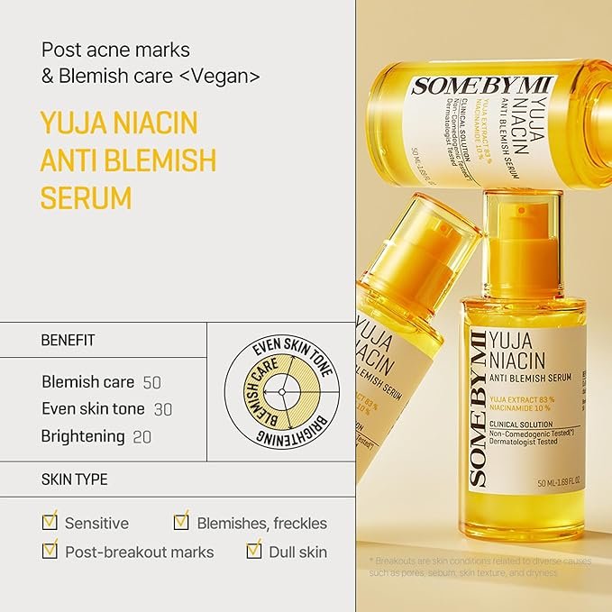 SOME BY MI - Yuja Niacin Anti Blemish Serum 2x More Powerful Brightening 50ml - Korean Glow